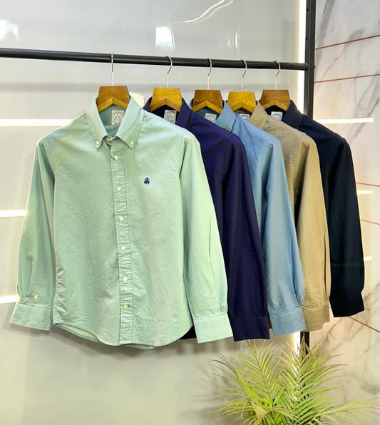 Brooks Brothers Blue Oxford Lycra Premium Shirts F2612-BU