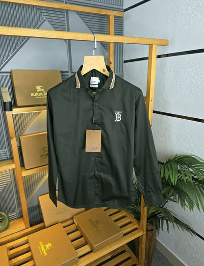 BURB COLLAR SHIRT OLIVE M371-OL
