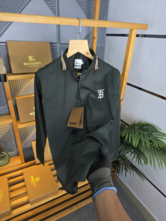 BURB COLLAR SHIRT OLIVE M371-OL