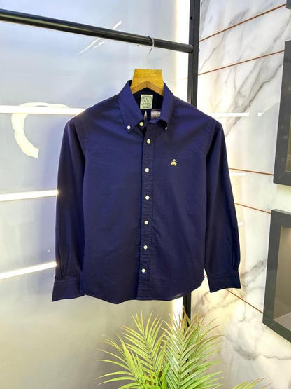 Brooks Brothers Blue Oxford Lycra Premium Shirts F2612-BU