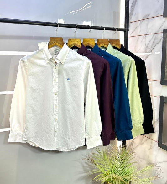 Brooks Brothers Blue Oxford Lycra Premium Shirts F2612-BU